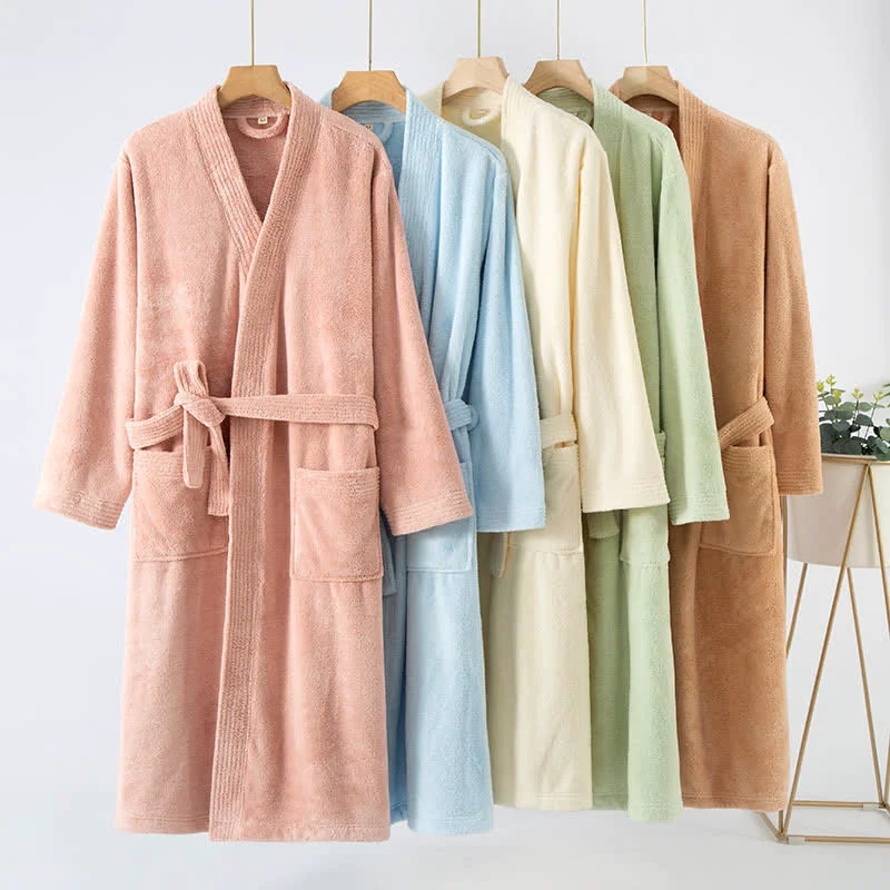 Quality Ownkoti His amp Hers Solid Color Absorbent Bath Robe Reliable