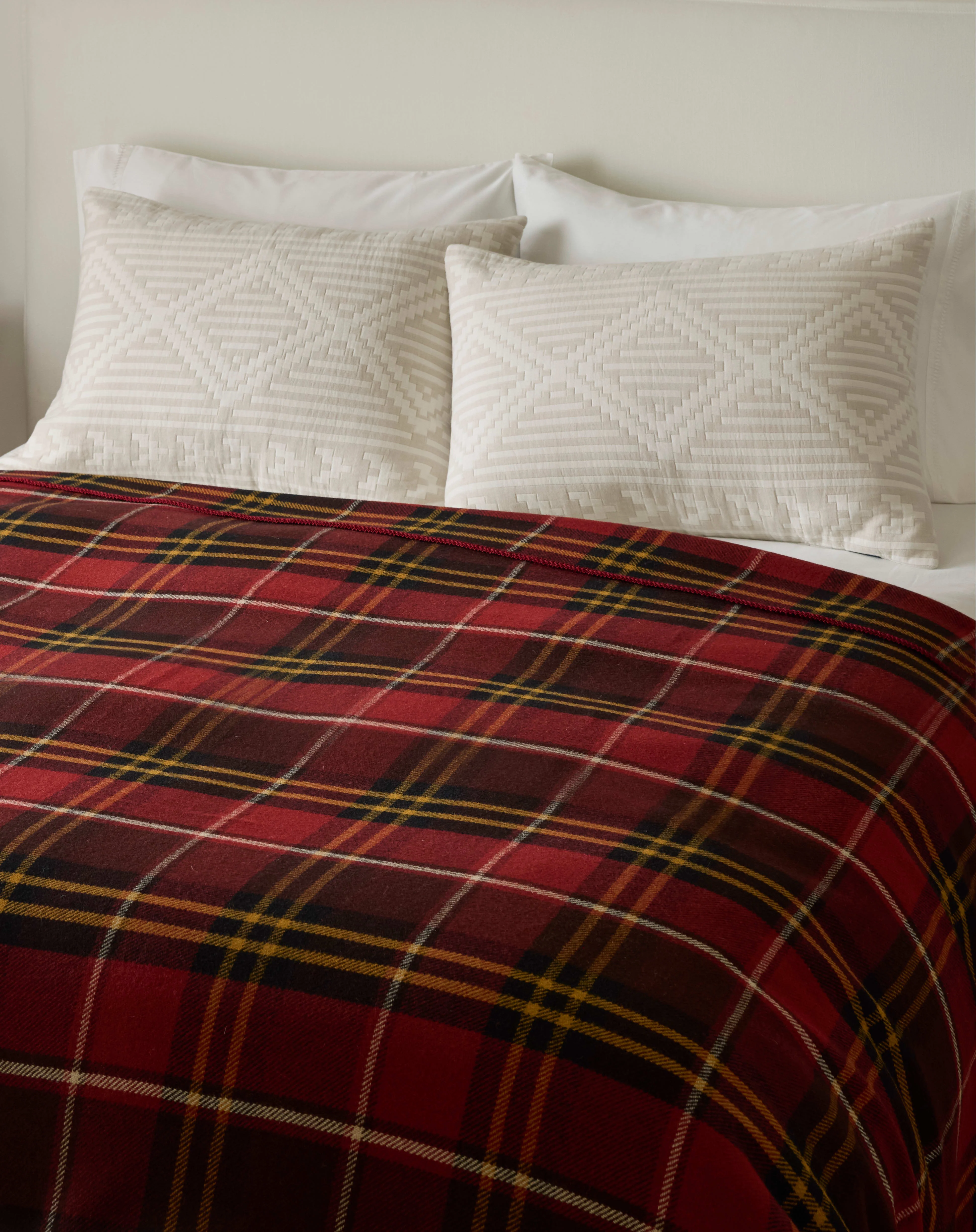 Easy-to-Use Eco-Wise Wool Plaid Stripe Blanket Lodge Plaid Expertly Made