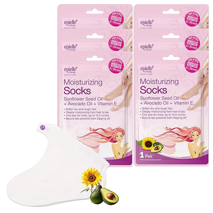 Advanced Epielle Moisturizing Foot Mask 6 Pairs Soften Eco-Friendly