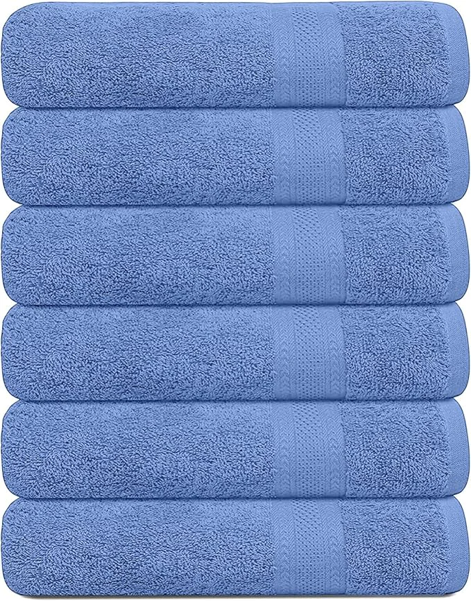 Fast KAHAF COLLECTION Cotton Bath Towels 24×48 Pack of 6 Towels Quick Dry Original