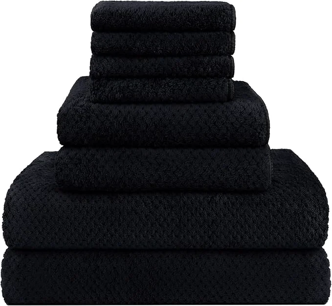 High-End HOMEXCEL 8 Piece Bath Towel Set Microfiber Bathroom Towel Green