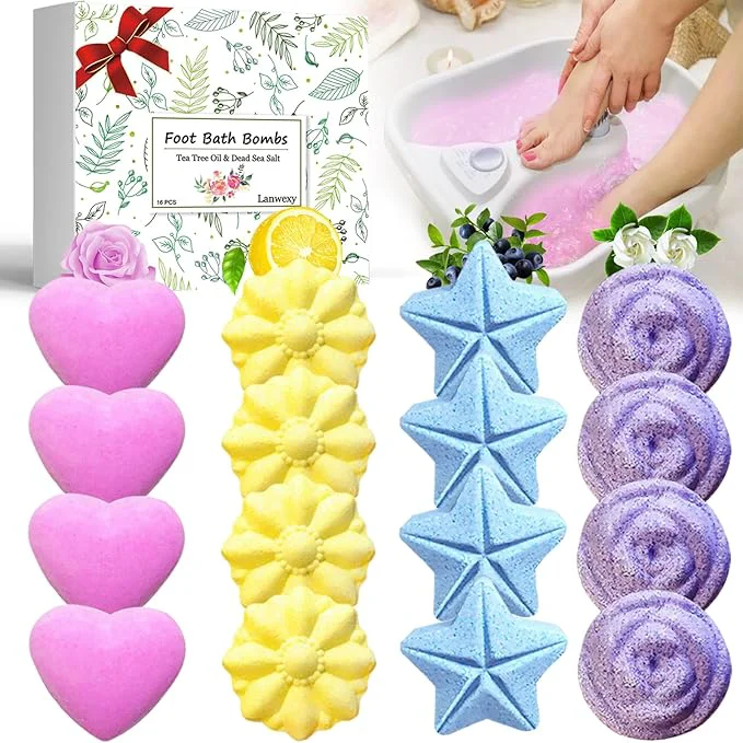 Long-Lasting Lanwexy Bath Foot Bombs 16 Pack Foot Soak Outstanding