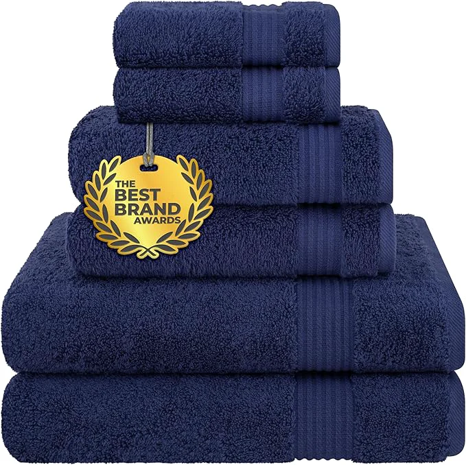Genuine Cotton Paradise 6 Piece Towel Set Cotton Soft Absorbent Turkish Towels Lightweight