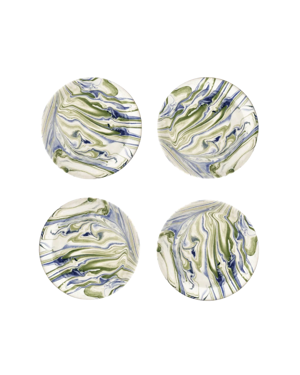 Trusted Marbled Ocean Salad Plate – Set of 4 Convenient