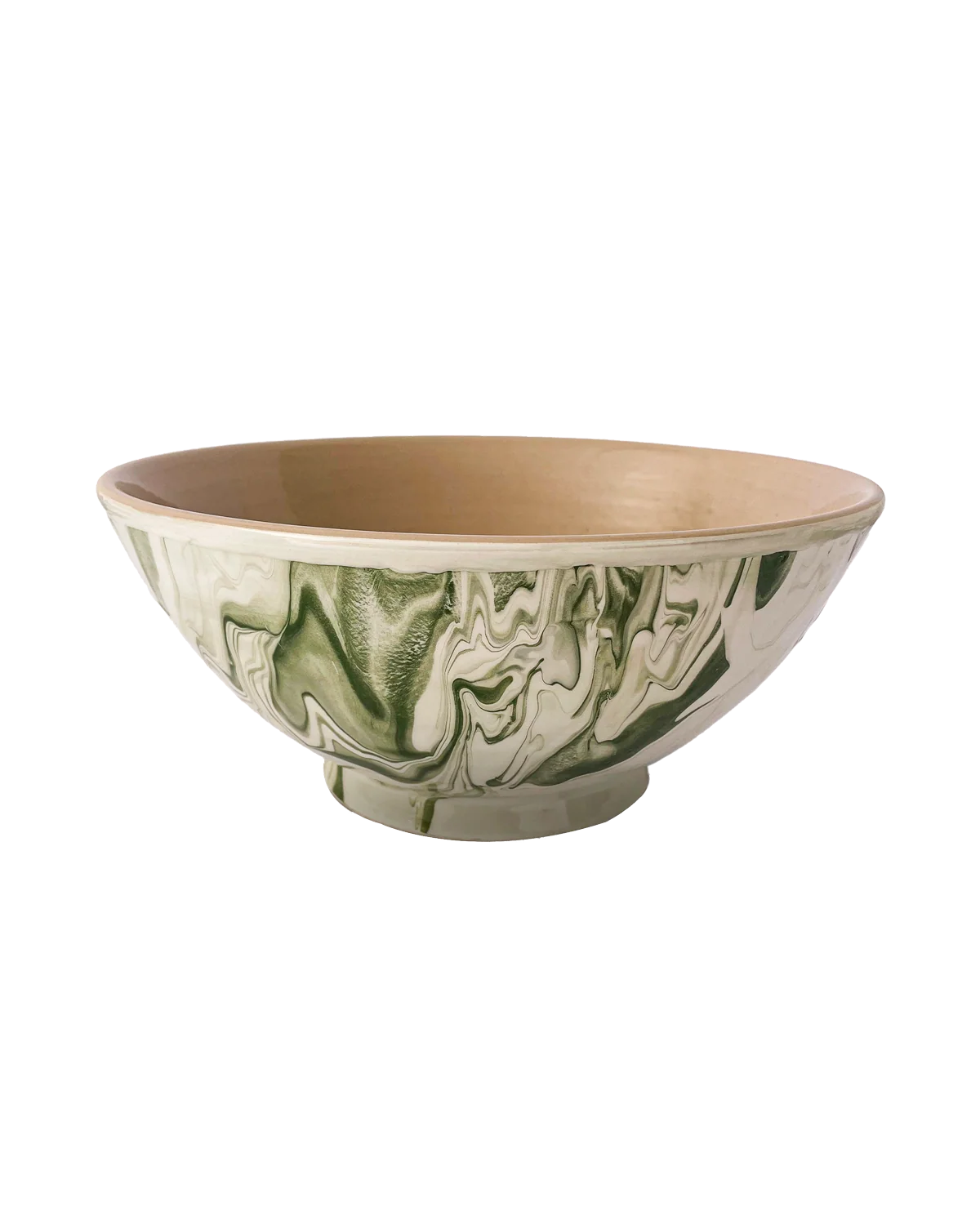 Expertly Made Marbled Olive Serving Bowl Flexible
