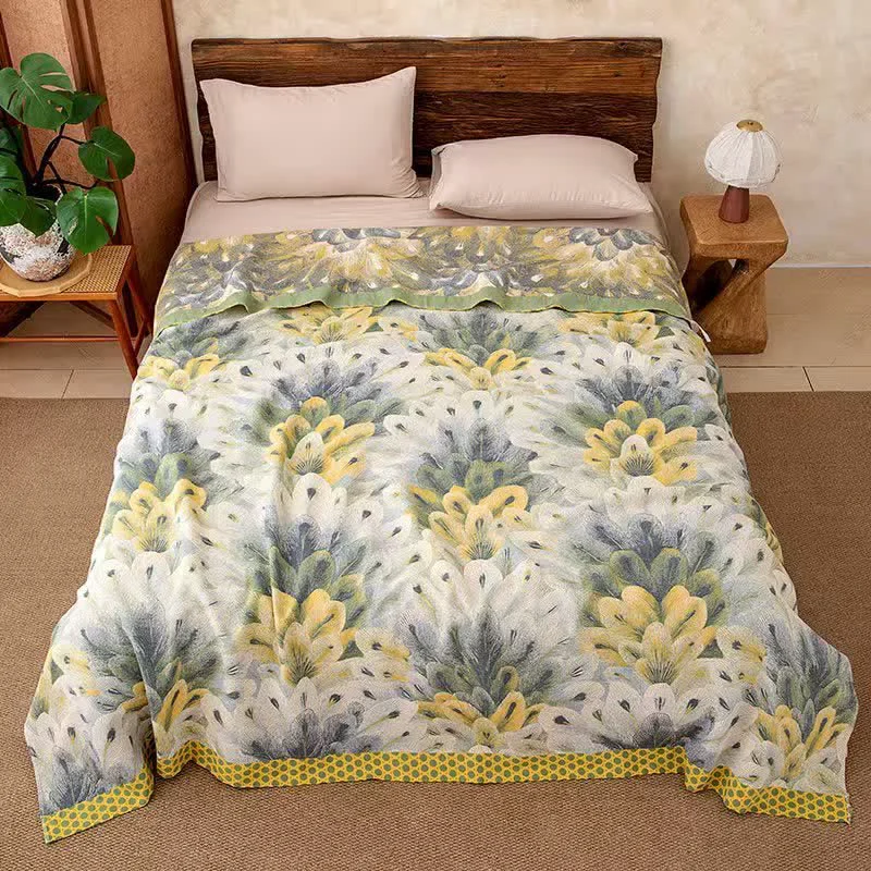 Carefully Designed Ownkoti Artistic Watercolor Cotton Gauze Blanket Excellent