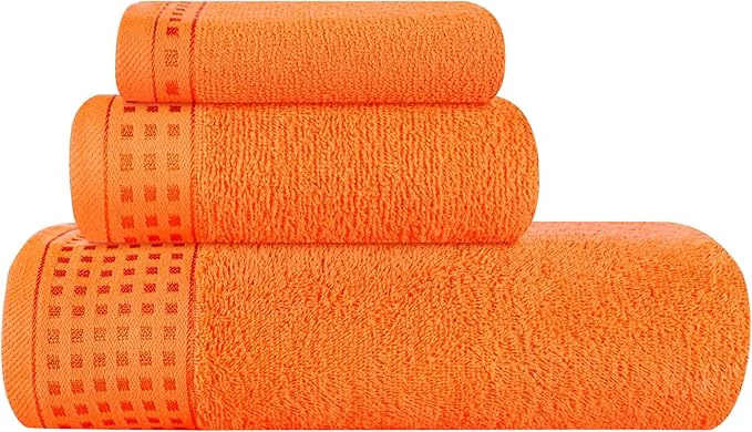 Top-Quality GLAMBURG Ultra Soft 3 Pack Cotton Towel Set Contains a Bath Towel 28×55 inch Reliable