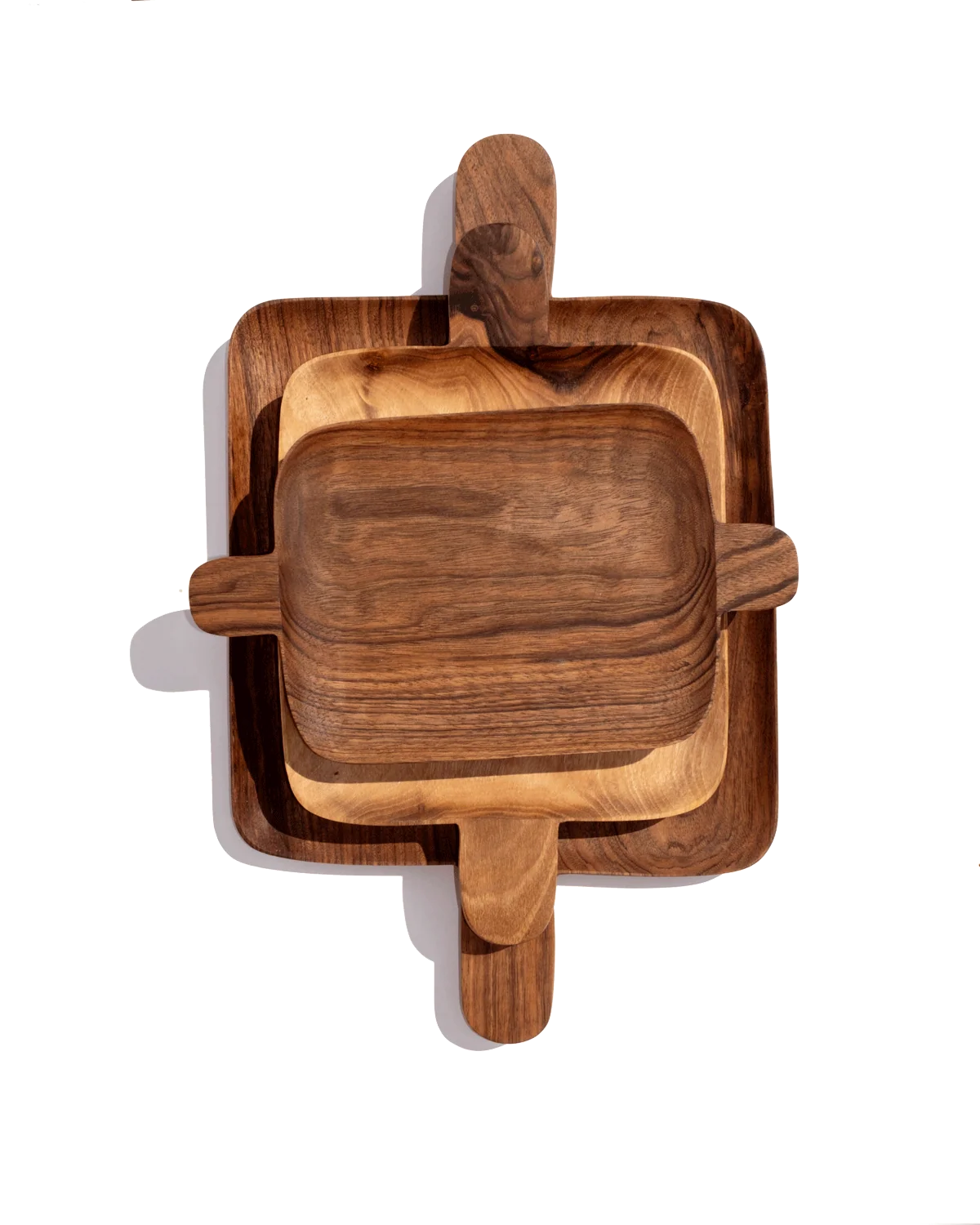 Fashionable Walnut Double Handed Tray World-Class