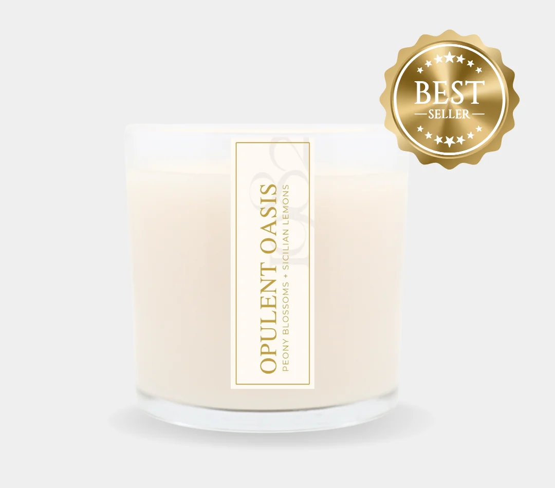 Original Design Opulent Oasis 14 oz Double Wick – Notes Atlas Cedarwood Sicilian Lemons amp Peony Blossoms Smooth