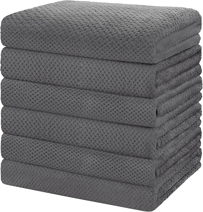 Relaxed HOMEXCEL 6 Pack Bath Towel Set Microfiber Ultra Soft Highly Absorbent Bath Crafted