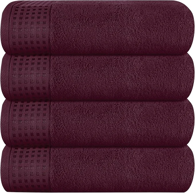 Refined GLAMBURG Ultra Soft 4 Pack Oversized Bath Towel Set 27×54 inches Cotton Proven