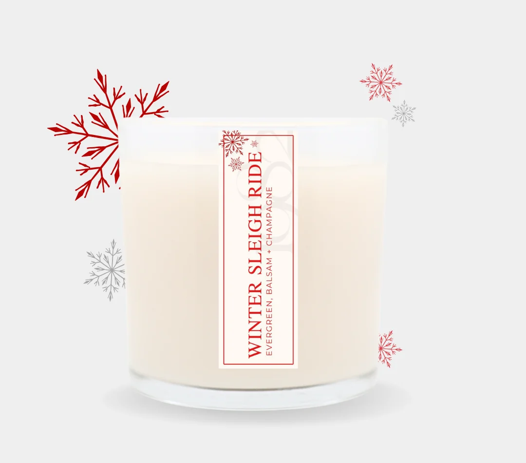 Reusable Winter Sleigh Ride 14oz – Notes Evergreen Balsam Fir Champagne Accord Oakmoss Selected