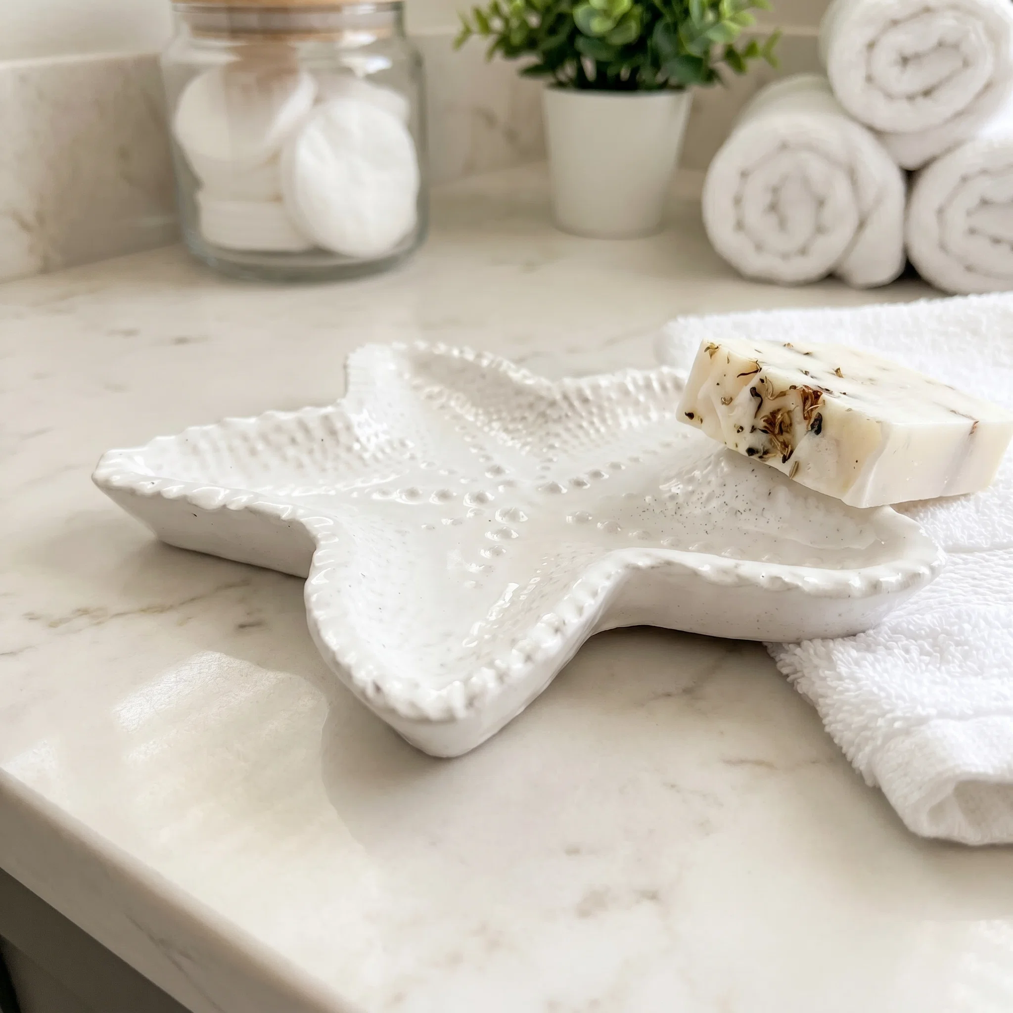 Efficient Starfish Catchall Tray Gypsum White 4 quot Enhanced
