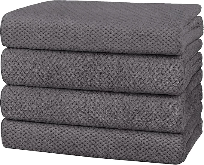 Pure HOMEXCEL Bath Towel Set Pack of 4 30 x 60 Inches Large Microfiber Bath Towels Practical