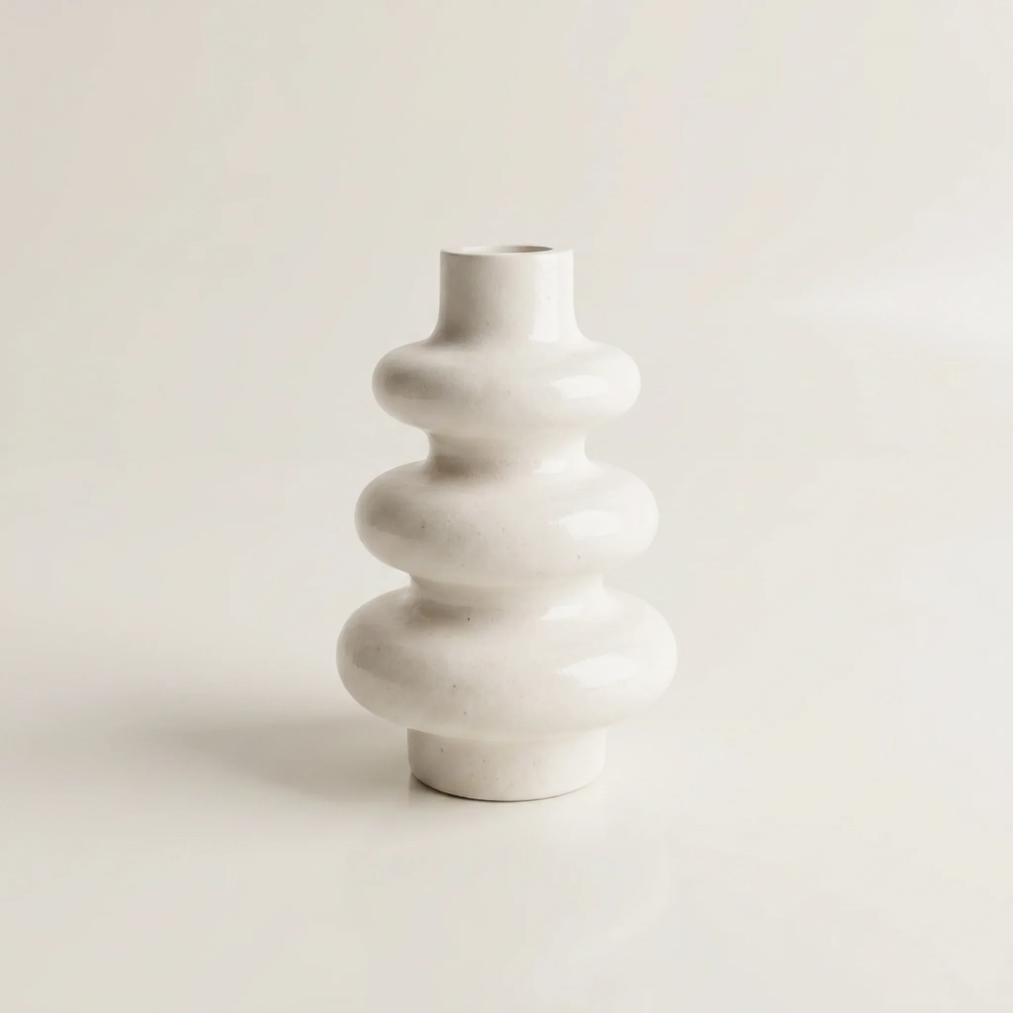 Smart Stacked Bubble 3-Tier Vase Gypsum White 5 quot Optimized