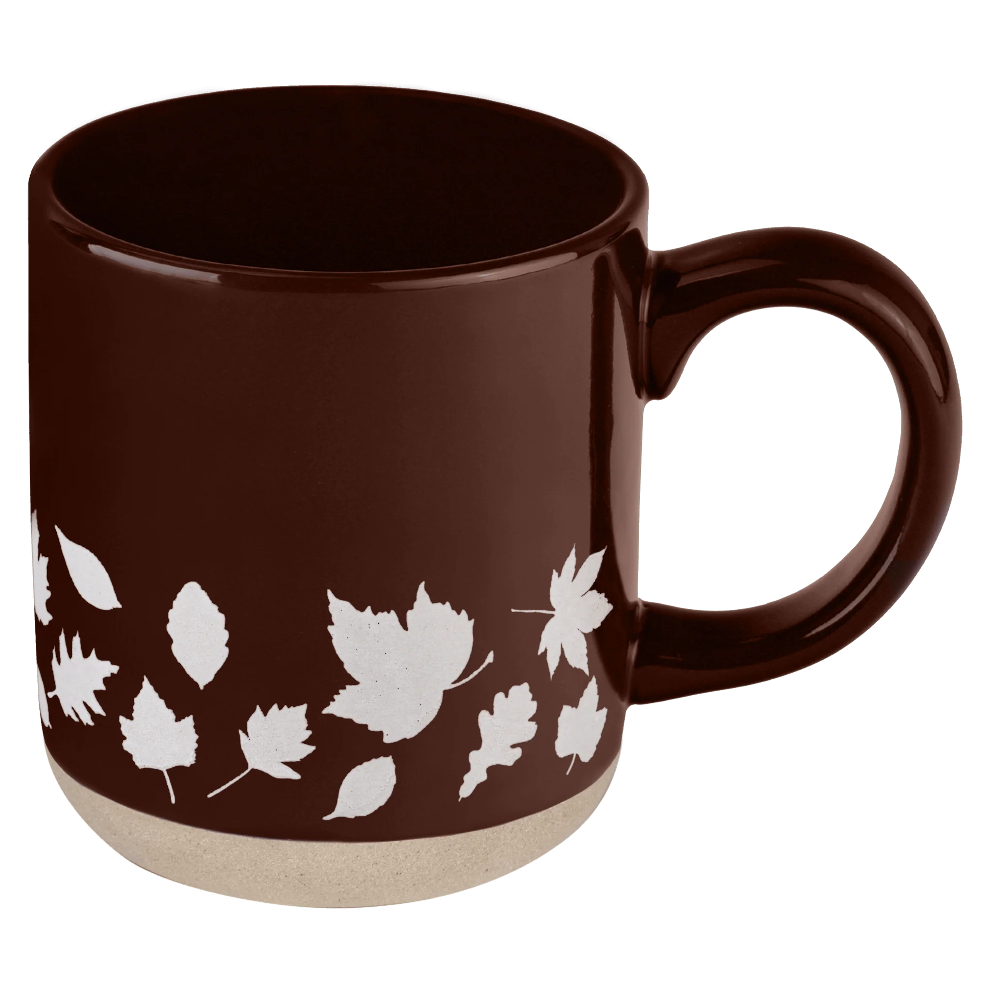 Long-Lasting Brown Leaves 14 oz Stoneware Coffee Mug Stylish