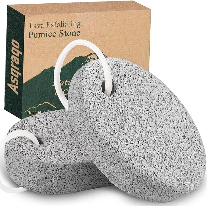 Trendy 2PCS Natural Pumice Stone Asqraqo Lava Pedicure Tools Hard Skin Callus Remover Responsible