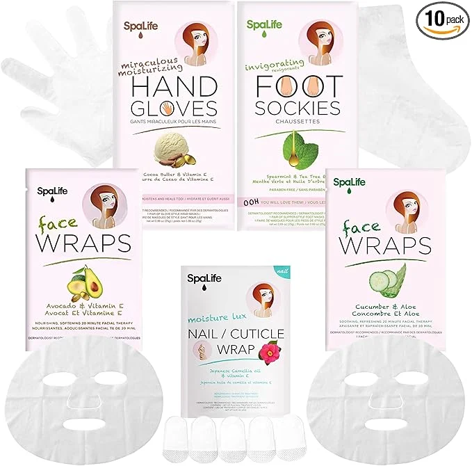 Optimized SpaLife 10 Piece Korean Face Mask Moisturizing Hand Gloves Set Korean Fine Crafted