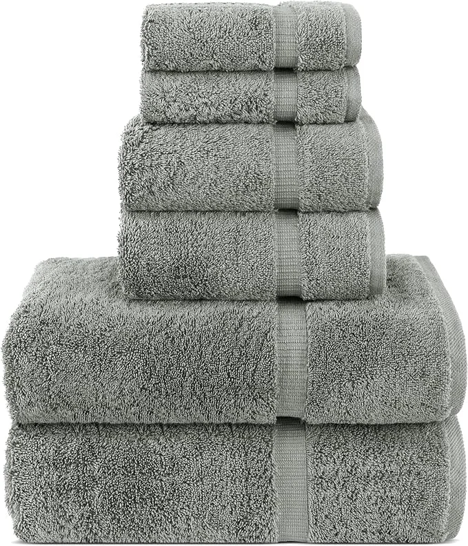 Elegant Chakir Turkish Linens Luxury Spa and Hotel Quality Premium Cotton 6-Piece Towel Artisan