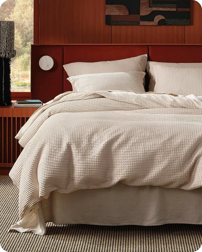 Efficient Bedsure Cotton Duvet Cover Full – Cotton Waffle Weave Beige Duvet Cover Set GentleSoft™ and Breathable Bedding Set for All Season 3 Pieces 80 quot x90 quot Clean