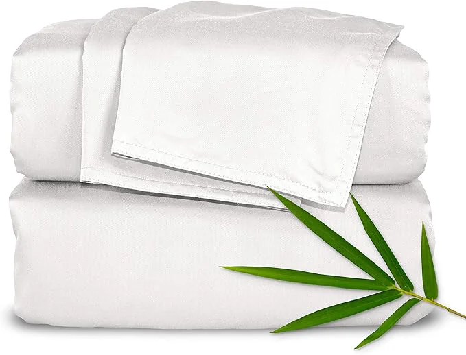Carefully Designed King Sheets by Pure Bamboo Organic Viscose Derived from Bamboo Bed Sheet Set Soft amp Cooling Double Stitching 2 Year Quality Promise King White Healthy