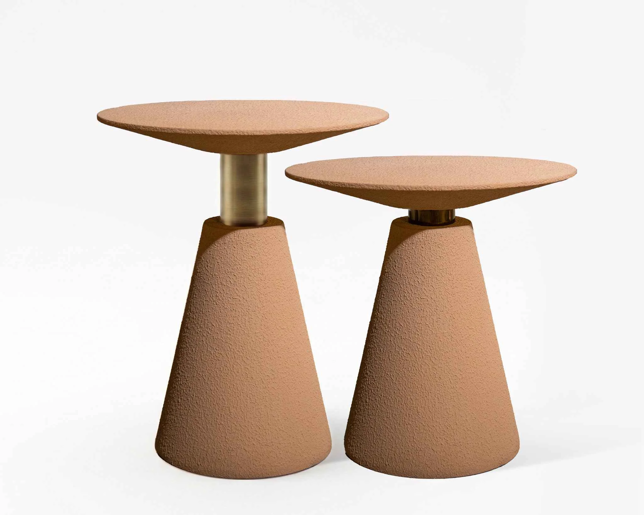 Luxury Microcement Textured Minimal Side Table Set Superior