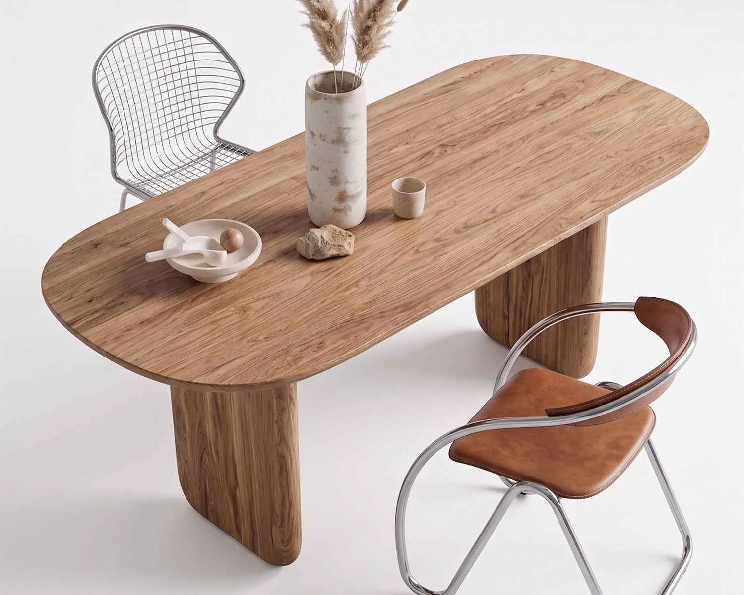 Environmentally Friendly Oval Solid Wood Dining Table Exclusive