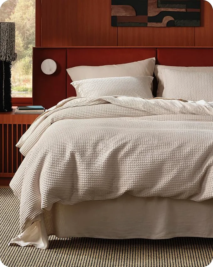 Innovative Bedsure Cotton Duvet Cover Queen – Cotton Waffle Weave Linen Color Duvet Cover Queen Size GentleSoft™ and Breathable Bedding Set for All Season 3 Pieces 90 quot x90 quot Expertly Made