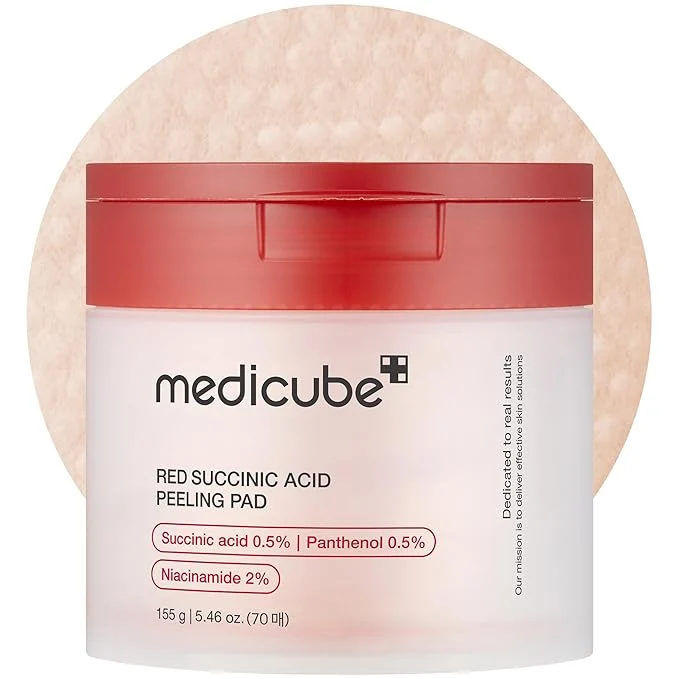 Enhanced medicube Toner Pads Red Succinic Acid Panthenol Facial Peeling Pad Refined