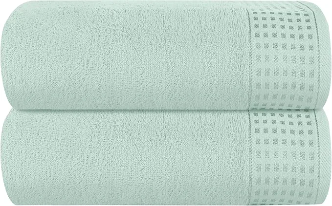Effective GLAMBURG Cotton Oversized 2 Pack Bath Sheets 35×70 Ultra Soft Highly Smooth