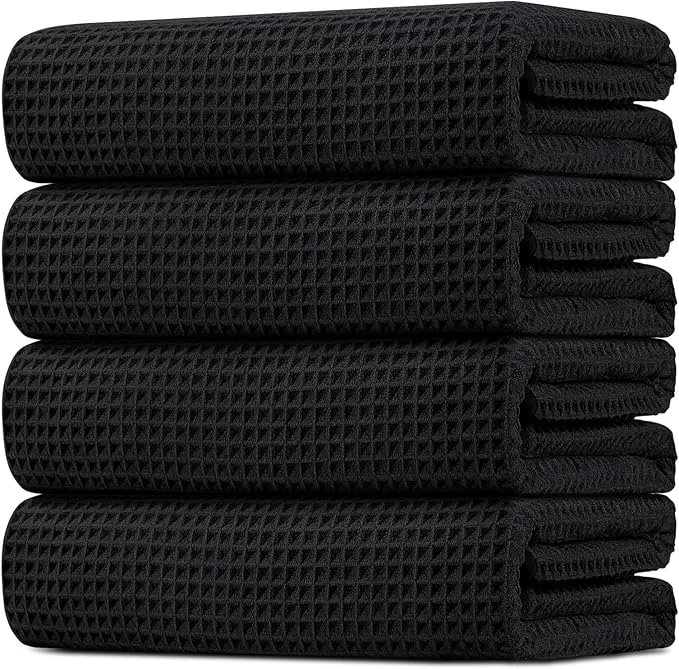 Reusable HOMEXCEL Waffle Bath Towels Set 4 Pack Premium Microfiber Bathroom Towels Functional