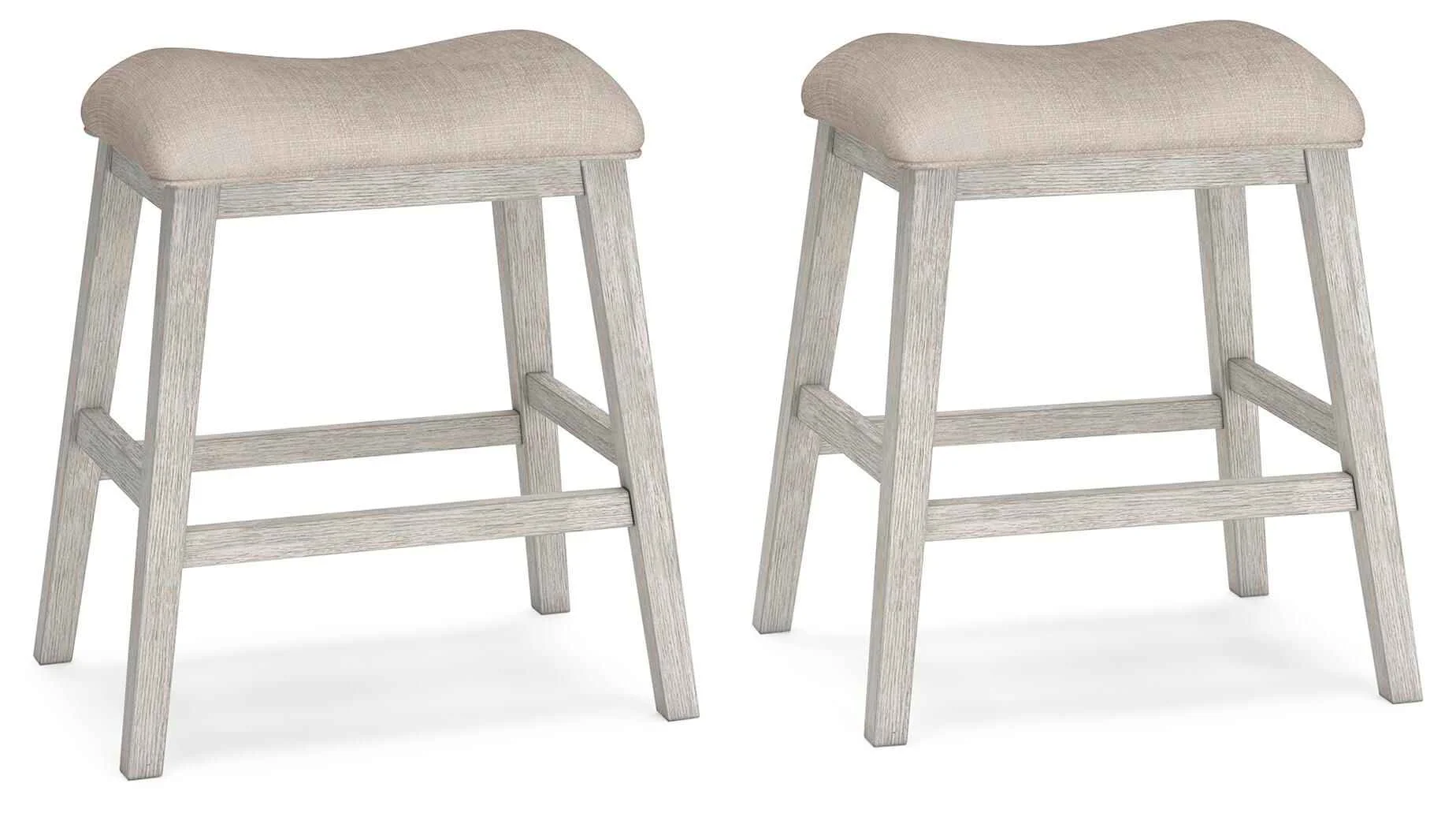 Authentic Skempton – Upholstered Stool Set of 2 – White Excellent