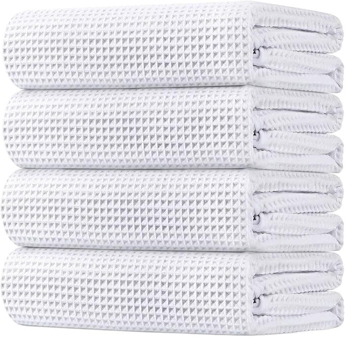 Lightweight HOMEXCEL Waffle Bath Towels Set 4 Pack Premium Microfiber Bathroom Towels Fine Crafted