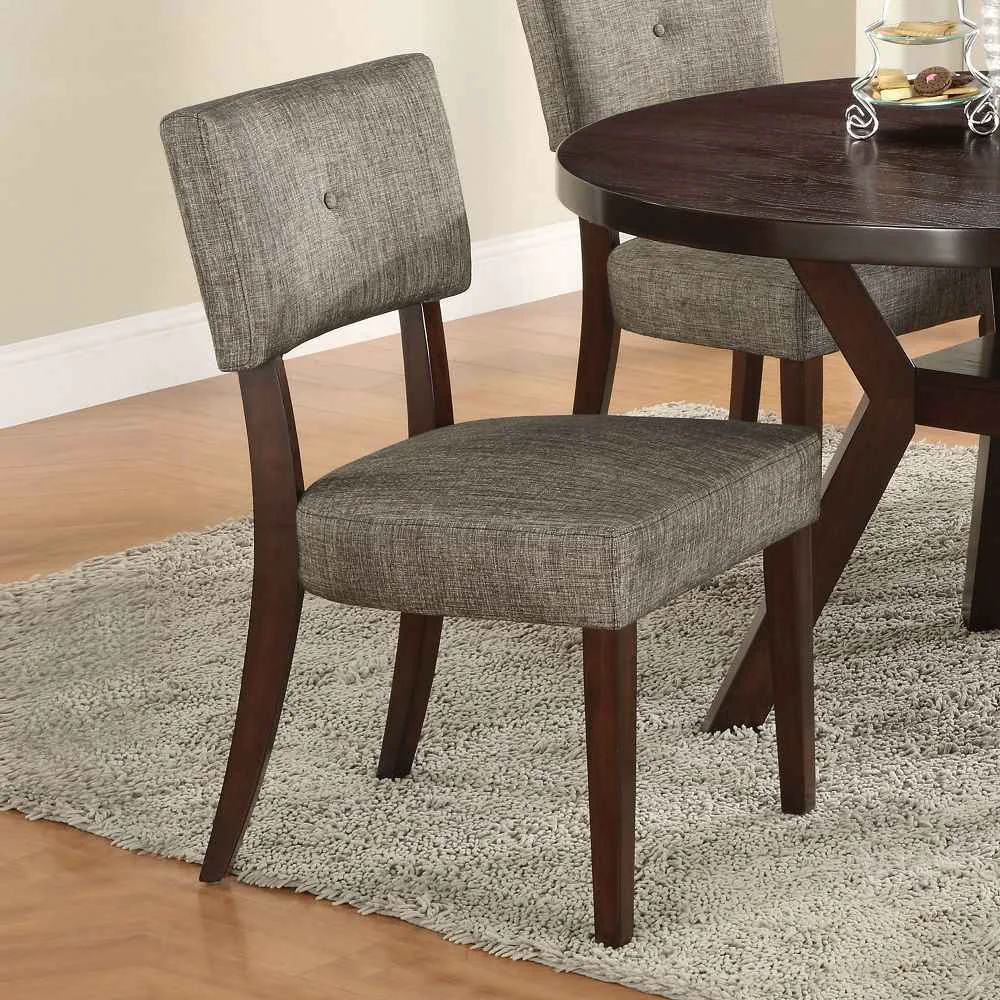 Long-Lasting Drake – Side Chair Set of 2 – Gray Fabric amp Espresso Solid