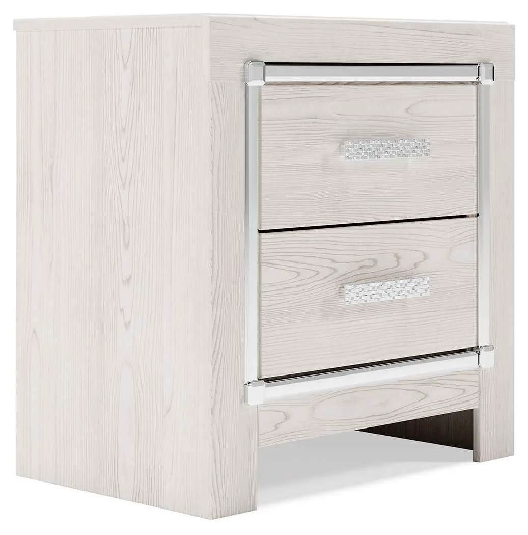 Minimalist Altyra – Two Drawer Night Stand – White Safe