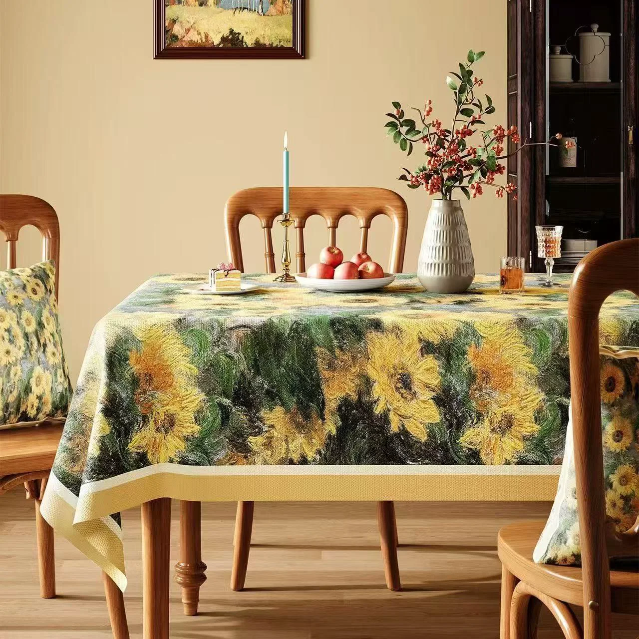 Original Design Ownkoti Vintage Painterly Sunflower Tablecloth Reliable
