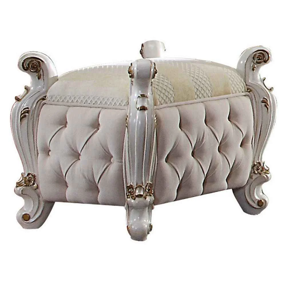Luxury Picardy – Vanity Stool – Fabric amp Antique Pearl Organic