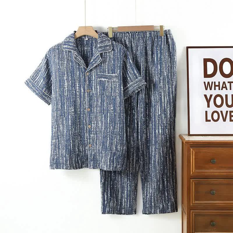 Official Ownkoti Unisex Blue Artistic Cotton Pajama Set Durable