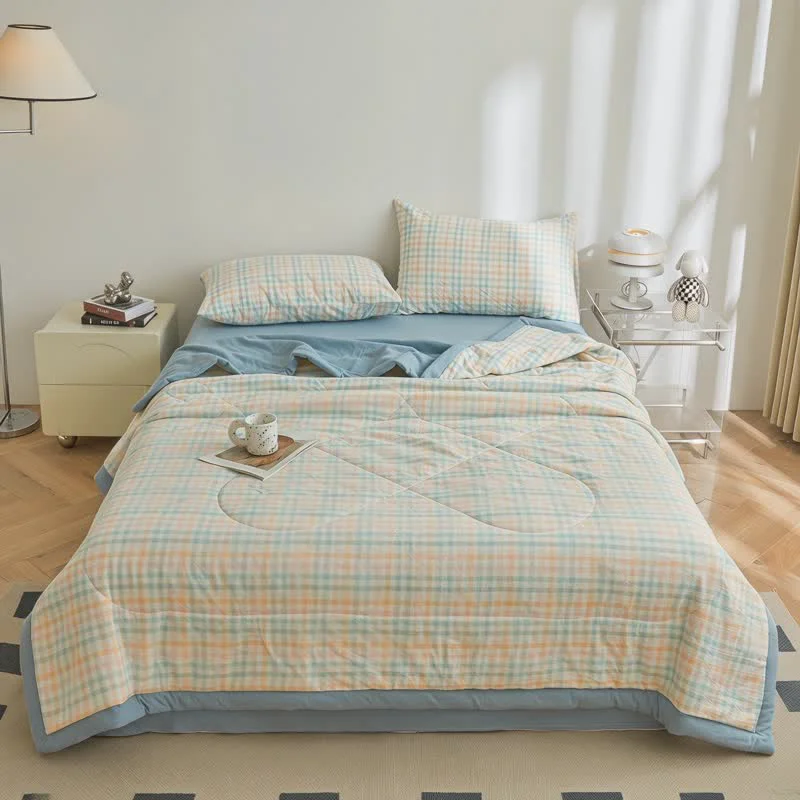 Advanced Ownkoti Pastel Plaid Cotton Quilt Crafted