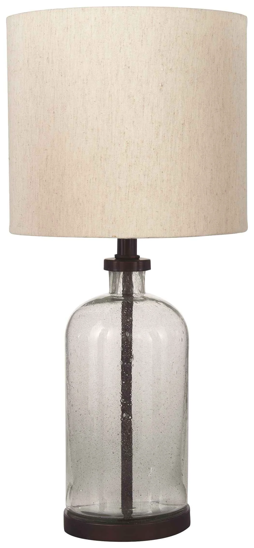 Secure Bandile – Glass Table Lamp – Clear Bronze Finish Exclusive