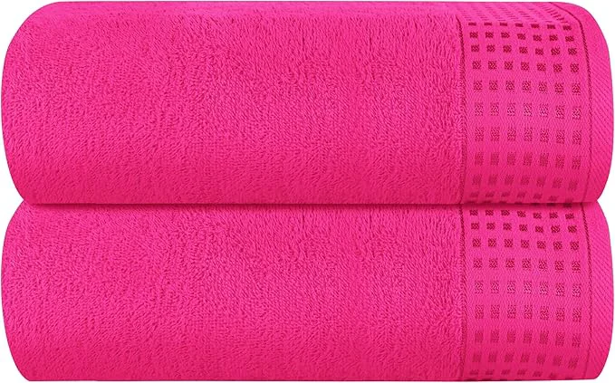 Sustainable GLAMBURG Cotton Oversized 2 Pack Bath Sheets 35×70 Ultra Soft Highly High-Performance