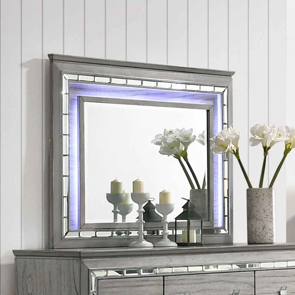 Functional Antares – Mirror With LED – Light Gray Oak Convenient