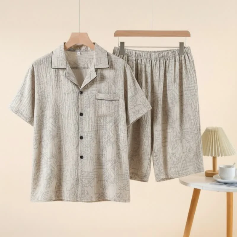 High-Grade Ownkoti Unisex Style Geometric Pattern Loungewear Set High-End