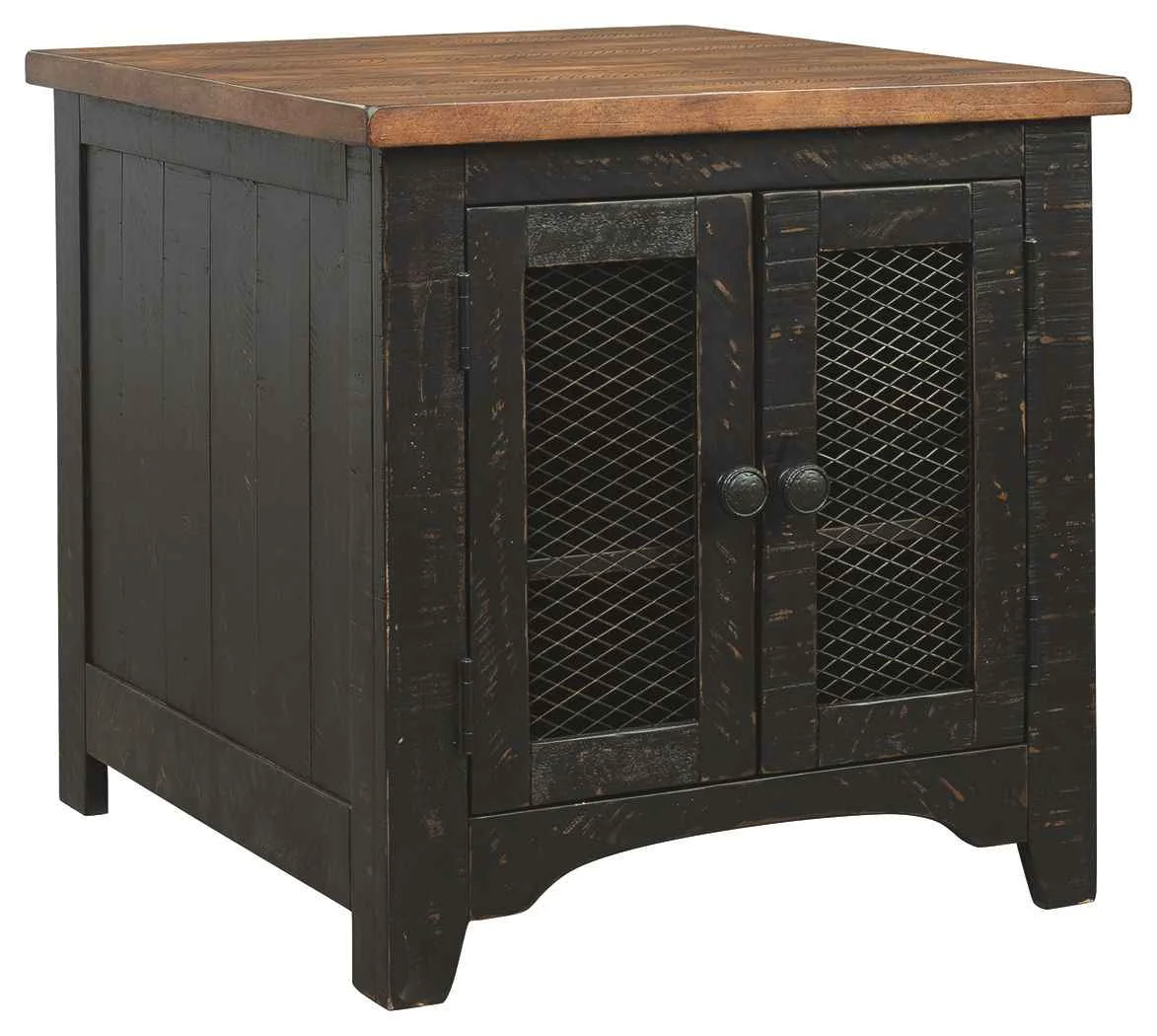 Stylish Valebeck – Rectangular End Table – Black Brown Flexible