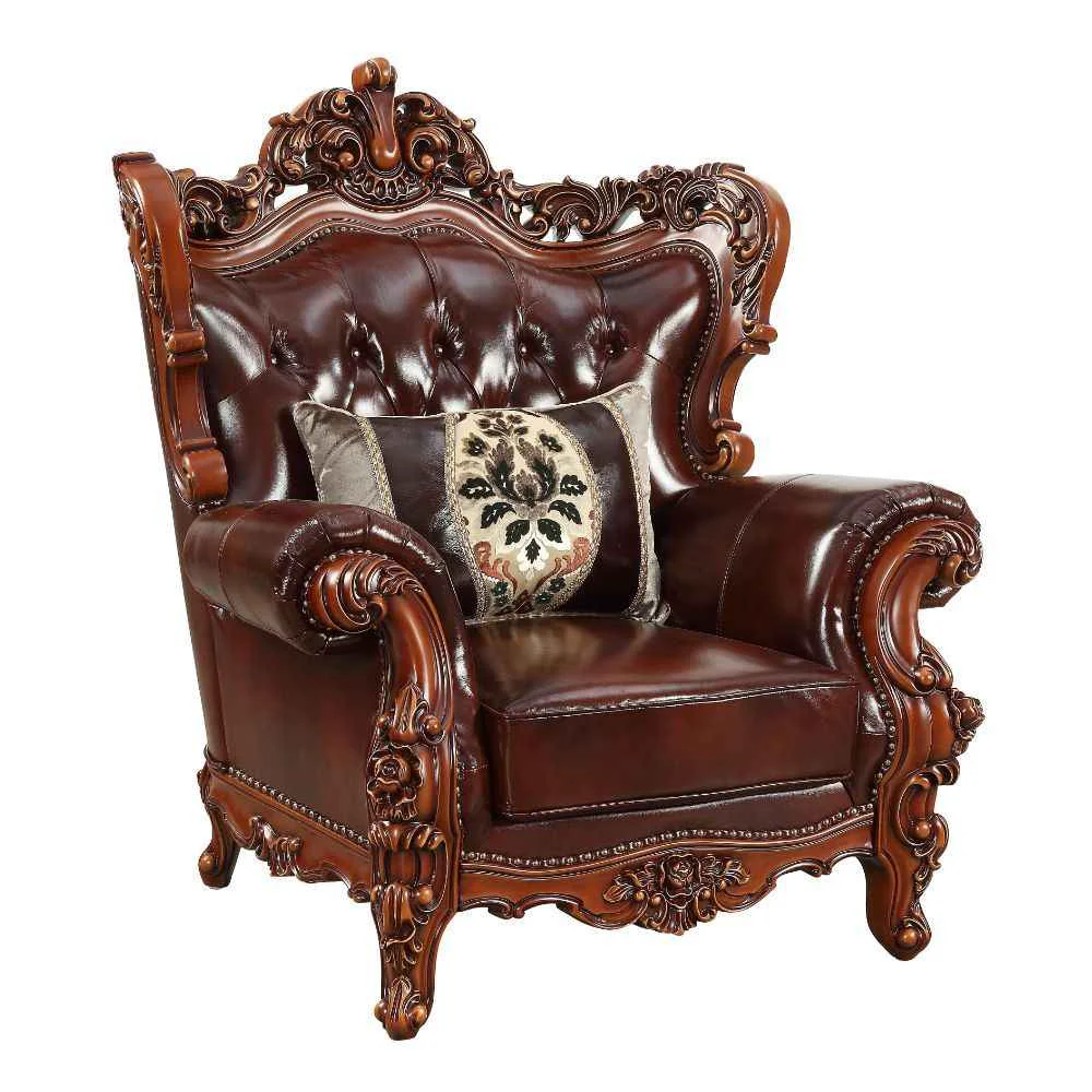 Prestigious Eustoma – Chair – Cherry Top Grain Leather Match amp Walnut Professional
