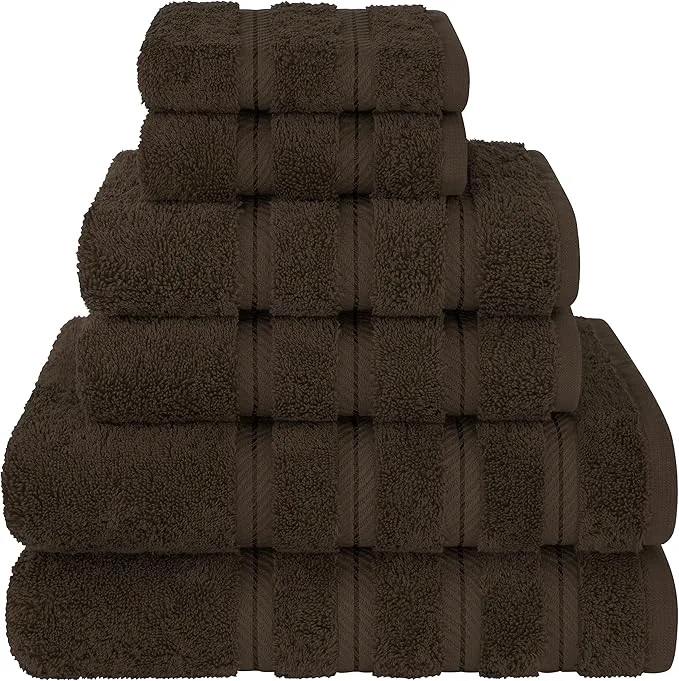 Eco-Friendly American Soft Linen Luxury 6 Piece Towel Set 2 Bath Towels 2 Hand Towel 2 Durable