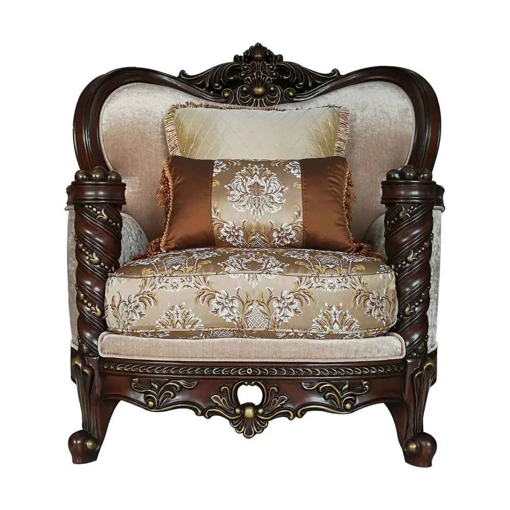 Safe Devayne – Chair With 2 Pillows Same Lv01584 – Pattern Fabric amp Dark Walnut Original Design