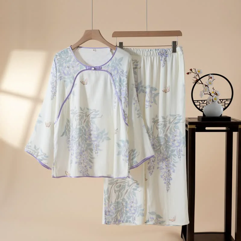 Functional Ownkoti Floral Butterfly Bamboo Fiber Women 39 s Pajamas Reusable