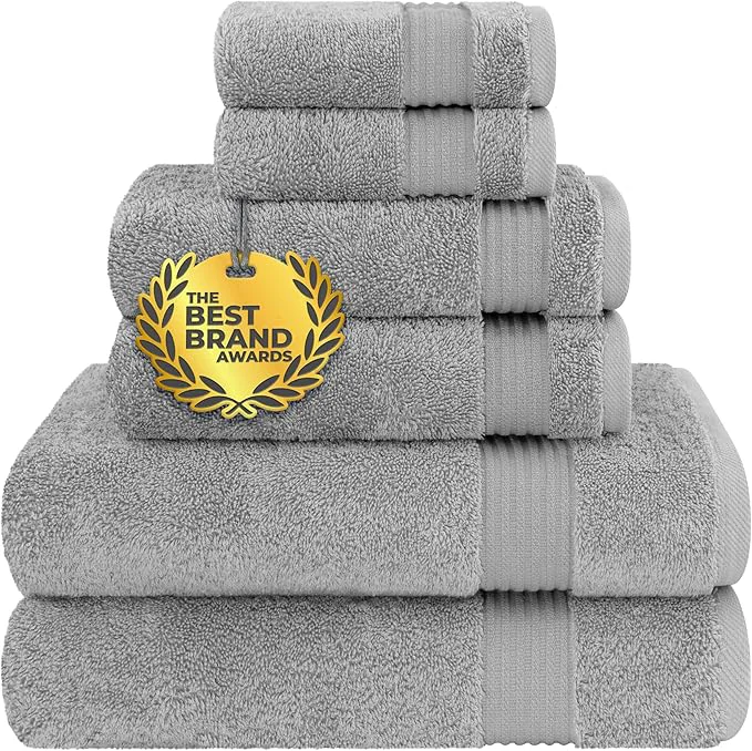 Artisan Cotton Paradise 6 Piece Towel Set Cotton Soft Absorbent Turkish Towels Contemporary