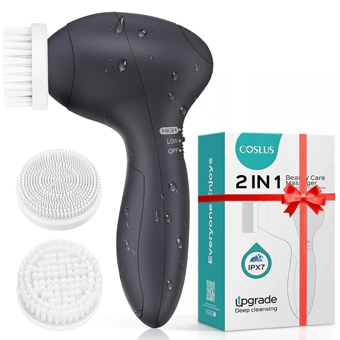 Next-Generation COSLUS Face Scrubber Facial Cleansing Brush 2 Speed Adjustable Face Cleansing Verified